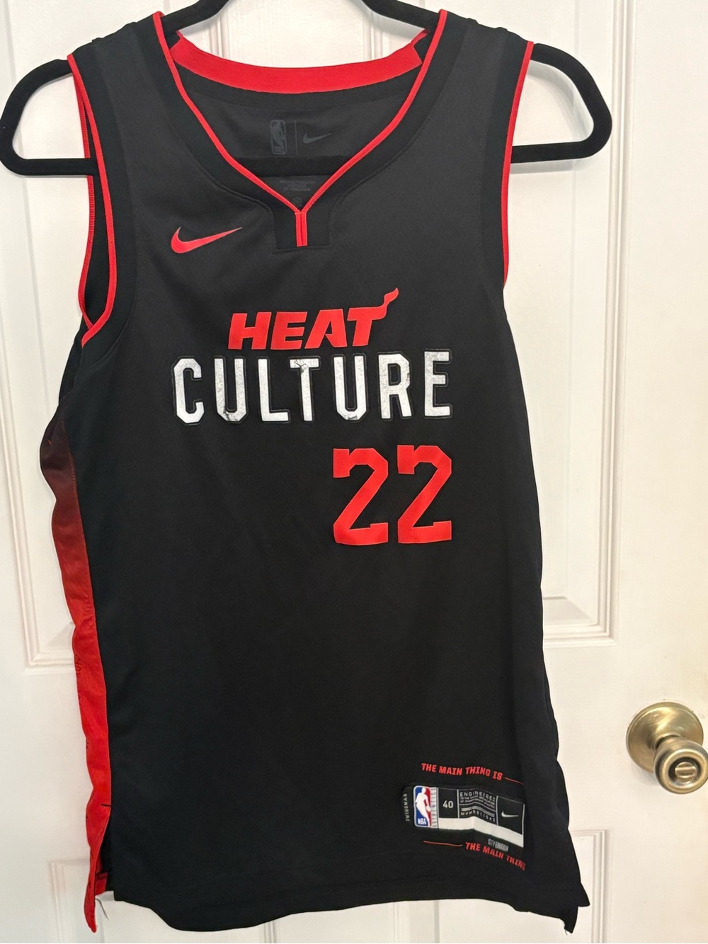 Nike Miami Heat Culture #22 NBA Jersey Black Red Size 40 Basketball